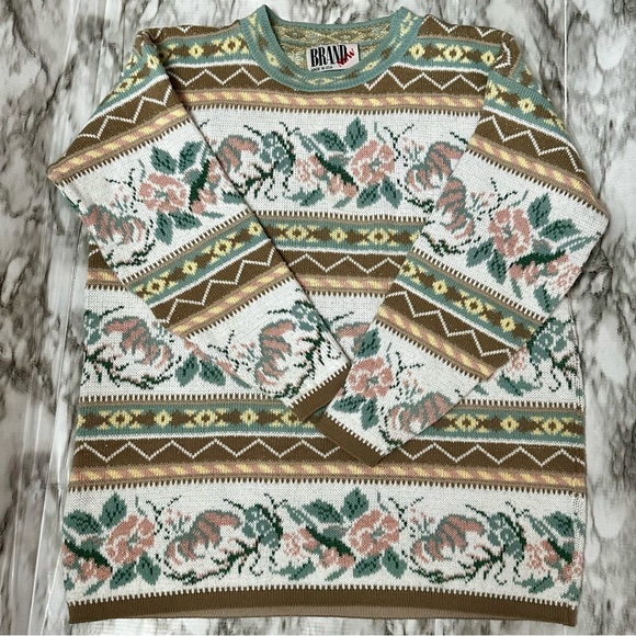 Vintage Cottagecore 80 90s Tunic Oversized Sweater Fairy Kei Granny Womens Sz L - Picture 4 of 10